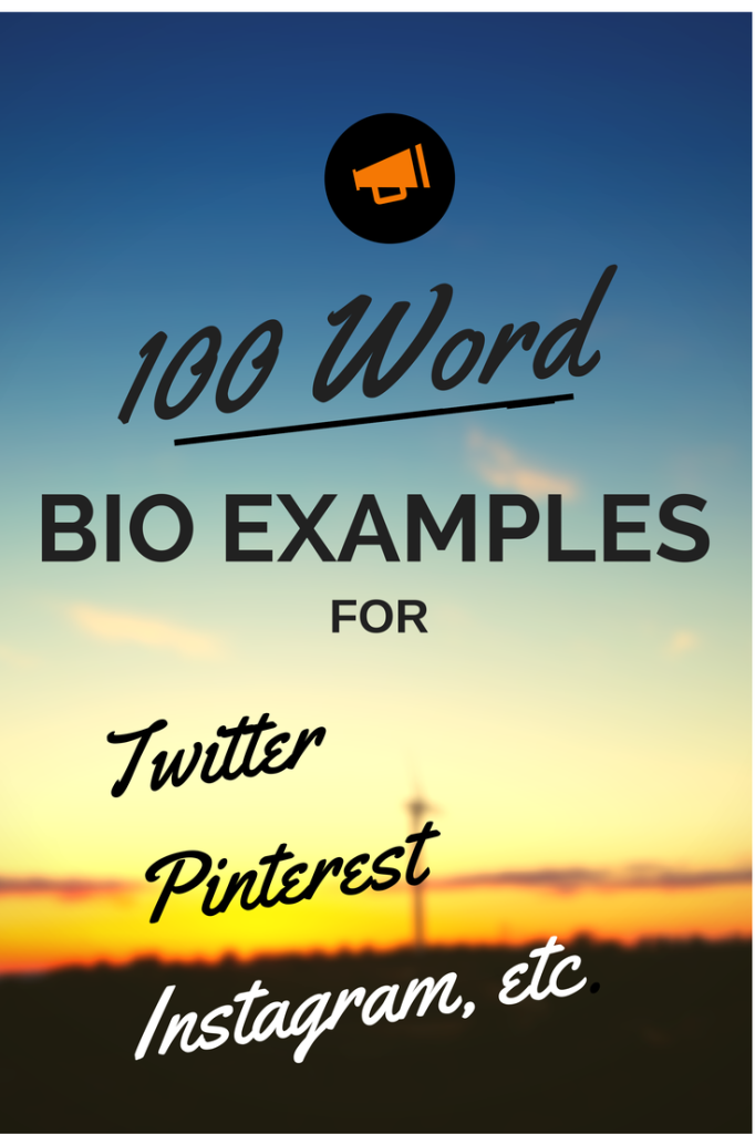 100 word bio examples