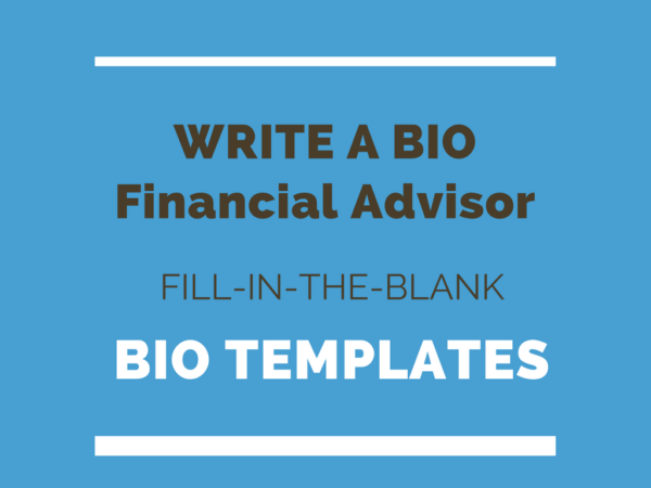 Financial Advisor Bio Template - Free Fill-in-the-blank Bio Templates